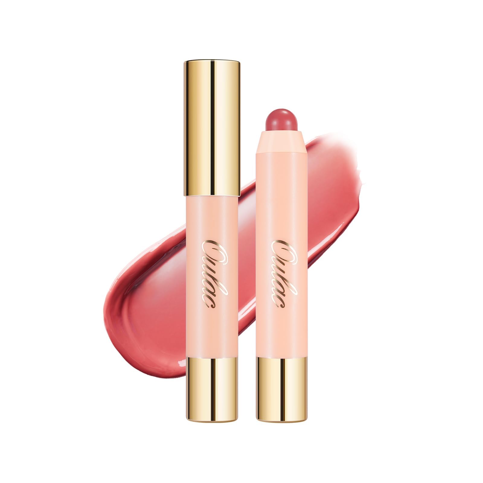 Oulac 2 in 1 Lipstick and Blush – Bright and Juicy, Colour Lip Marker Create a Make-Up Essence, Moisturising Lipstick, Suitable for All Skin Carnations, 2.5 g, Fruit Surge (02) - Image 1