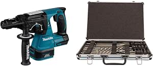 Makita DHR243Z SDS+ Cordless Hammer Drill with 3 Modes, 18 V, Blue Multicolor & D-42444 Drill Bit Set 17 Pieces in Aluminium Case - Image 1