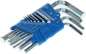 GEDORE Set of 10 angled wrenches for hexagon socket screws, with bracket, size 1.3 to 10 mm, H 42-10 - Image 1