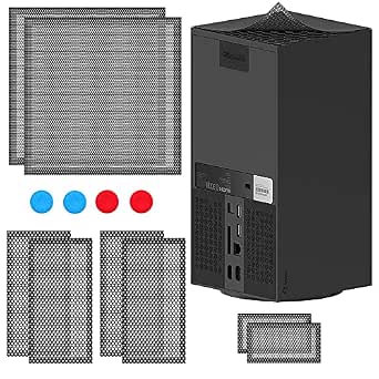 2 Pack Xbox Series X Dust Filter, Case Cover/Dust Bleed Cover for Xbox Series X Plus Console:With 4 Handle Caps - Image 1