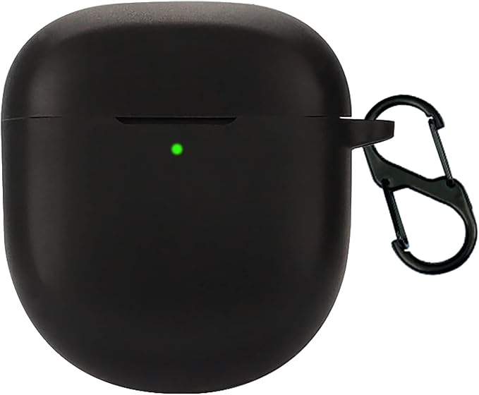 GIOPUEY Cases Compatible with Bose QuietComfort Earbuds II/Ultra 2023, Silicone Case, Light Weight, Shockproof, Portable - Black - Image 1