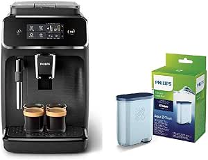 Philips EP2220/10 Automatic Espresso Machine Series 2200 Matte Black Milk Frother & Water and Limescale Filter CA6903/10 - Image 1