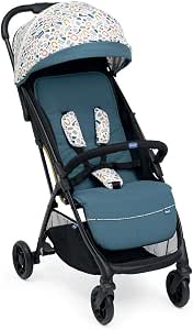 CHICCO Glee Lightweight Pushchair, Practical and Lightweight, Automatic Close, Wide and Comfortable Seat, High Quality Wheels, Adjustable Backrest, Solar Canopy, Up to 22 kg, Green - Image 1