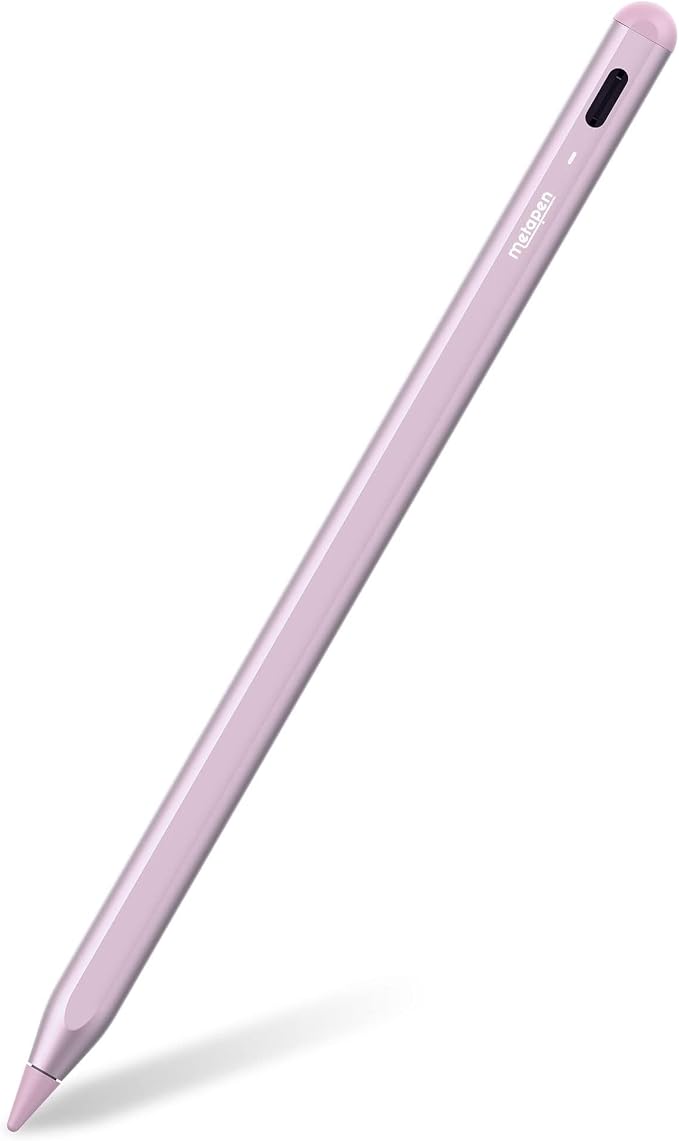 Metapen A8 Stylus Pen Compatible with Apple iPad 2018-2025 for iPad 11 A16/10/9/8/7/6,Pro 3/4/5/6/M4,Air 3/4/5/M2/M3,Mini 5/6,Pencil Quick Charge,Palm Rejection,Tilt Detection (Pink) - Image 1