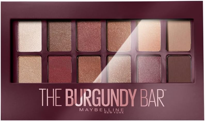 Maybelline New York – Palette Fards à Paupières – The Burgundy Bar – 12 couleurs - Image 1