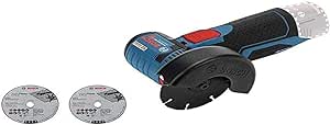 Bosch Professional 12V System Cordless Angle Grinder GWS 12V-76 (with Carbide Cutting Disc, Carbide Multi Wheel 76 x 10 mm, 2 Stainless Steel Cutting Discs, Protective Cover, Pilling) - Image 1