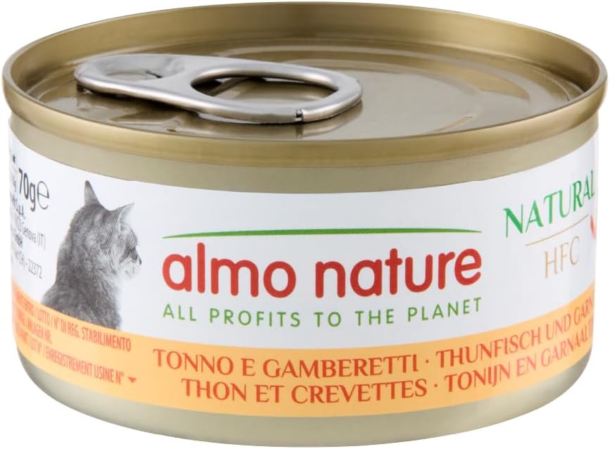 Almo Nature HFC Natural - Nourriture Humide pour Chat Adulte - Thon et Crevettes - 70 g x 24 Boîtes - Image 1