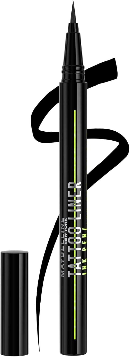 Maybelline New York - Eyeliner Feutre Waterproof Ultra-Pigmenté - Pointe Précision - Tenue 24H - Tattoo Liner Ink Pen - 880 Jet Black (Noir) - Image 1