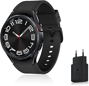 Samsung Galaxy Watch6 Classic Smart Watch with Charger, Health Tracking, Sports Tracking, Fast Charging, Bluetooth, 43 mm, Black, Exclusive to Amazon Version FR - Image 1
