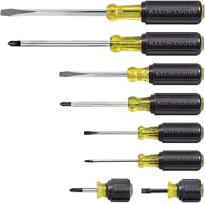 KLEIN TOOLS 85078, 8-Piece Screwdriver Set, Multi-purpose, 4 Phillips and 4 Flat Points, Non-Slip Handle - Image 1