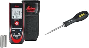 Leica DISTO D2 – Multifunctional Laser Rangefinder, with Bluetooth (Application Functionality) & Stanley 0-65-491 Punch Diameter 5 x 75 mm FatMax Range – Made in France - Image 1