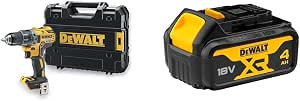 DEWALT - XR 18V DCD791NT-XJ Drill - Compact Cordless With TSTAK Case & DCB182-XJ 4Ah Li-Ion Battery - Compatible With All XR DIY Tools - Image 1