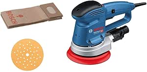 Bosch Professional Orbital sander GEX 34-150 (with 150 mm sanding plate φ, C470 sanding disc for wood, suction adapter, paper dust bag) - Image 1