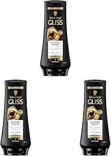 Schwarzkopf - Gliss - Après-Shampoing Ultimate Repair - Soin Cheveux Secs et Cheveux Abîmés - Répare et Renforce - 95% d'ingrédients d'origine naturelle - Flacon de 200ml (Lot de 3) - Image 1