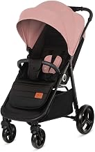 Kinderkraft GRANDE PLUS Poussette Canne dès la Naissance jusqu’à 22 kg, Pliage d'une seule main, Position allongée, Capote extensible, 4 Roues amorties, Rose - Image 1