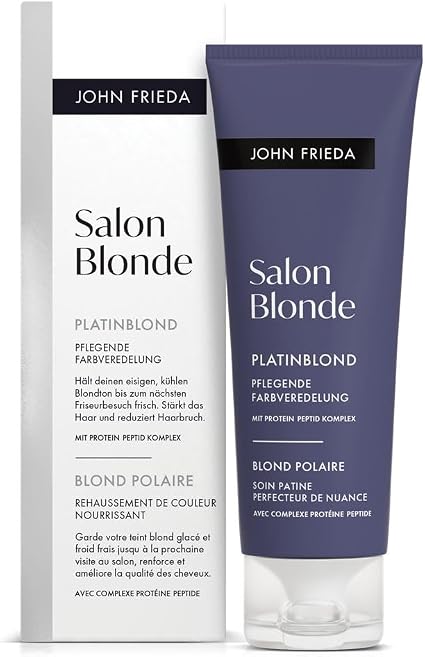 John Frieda Salon Blonde - Platinum Blonde - Colour Finish - Maintains Cool and Icy Blonde Tone Until the Next Hairdresser Visit - Content: 120ml - Ammonia & Peroxide Free Formula - Image 1