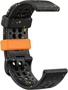 Amazfit Smartwatch Official Replacement Strap 22mm Recycled Silicone Strap Compatible with Amazfit T-Rex 3, Balance, Beep 5, Beep 5 Unity, Cheetah Pro, GTR 4, GTR 3, GTR 3 Pro, Black - Image 1