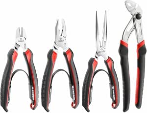 FACOM 4-piece pliers: multi-socket with locking, cutting, with half-round and universal nozzles - CPE.A1PB - Image 1