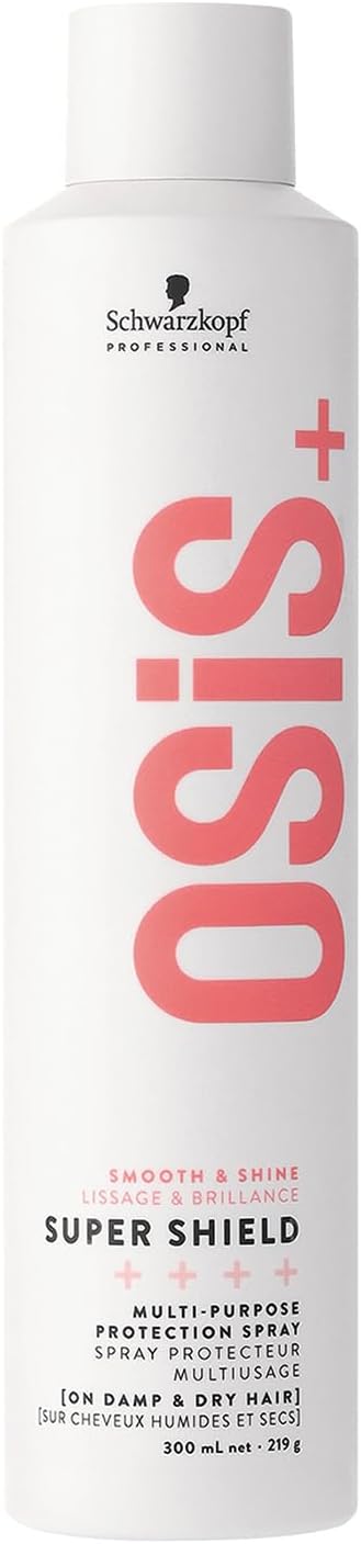Schwarzkopf Professional OSiS Super Shield Multi-Purpose Heat Protection Spray for Long Hair Anti-Pollution Antibacterial Reduce Tangle Against Dull Complexion 300ml - Image 1