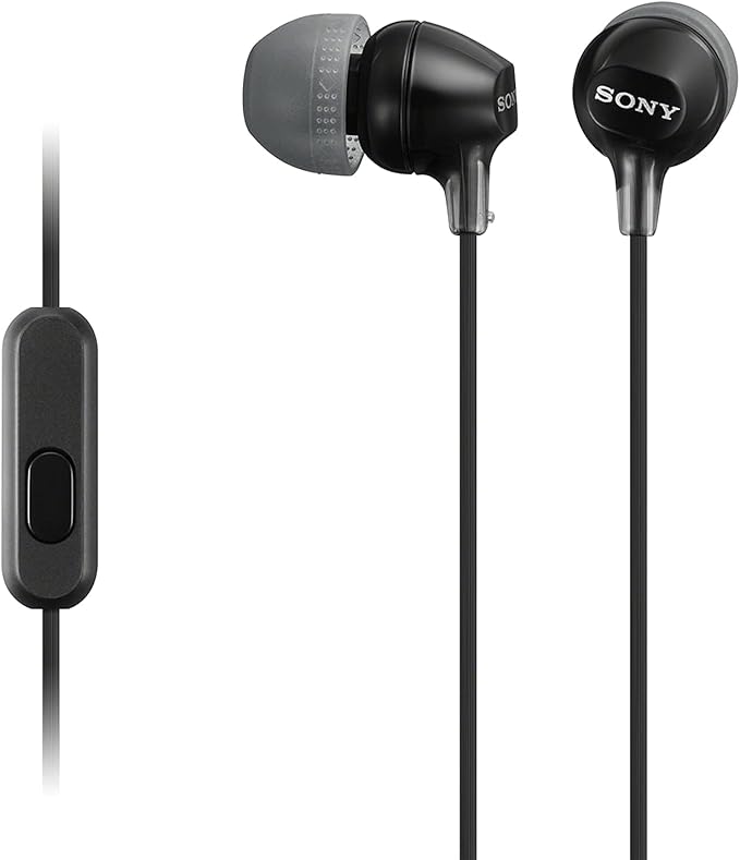 Sony MDR-EX15APB In-ear Earphones with Microphone - Black - Image 1