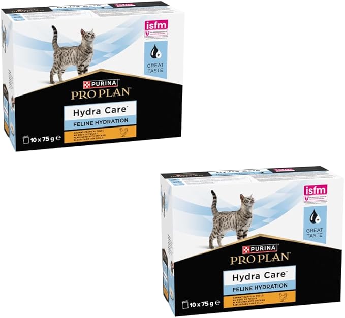 Purina Pro Plan Hydra Care Cat | Double Pack | 2 x 10 x 75 g | Food Supplement for Adult Cats | Can Help Increase Water Intake | Fresh Bag - Image 1