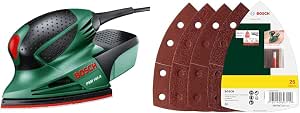 Bosch Home and Garden Multi Bosch Sander PSM 100A + 25 Pack Abrasives (Various Materials, 40/80/120/180 Grit) - Image 1
