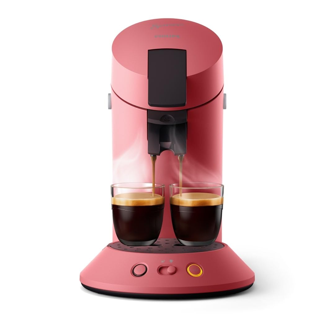 Senseo Original Plus Coffee Pod Machine, Coffee Boost Technology, 2 Cups at a Time, Recycled Plastic, Soft Red (CSA210/35) - Image 1