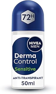 NIVEA MEN - Bille Masculin Derma Control Sensitive - Déodorant Homme 72H Anti-Transpirant Aisselles - Acide Hyaluronique - Anti-Irritations - 0% Alcool - Peaux Sensibles - Protection Active - 50 ml - Image 1