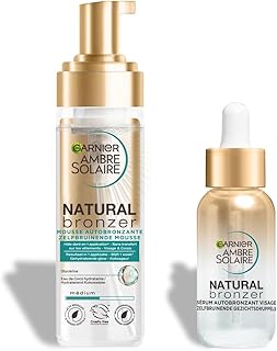 GARNIER Ambre Solaire - Coffret Mousse & Sérum Autobronzants & Hydratants - Teint Naturel & Radieux - Eau De Coco, Glycérine, Acide Hyaluronique - Vegan & Cruelty Free - Visage & Corps - Image 1