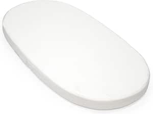 Stokke Sleepi V3 Fitted Sheet, White – Soft Bed Sheet for Beautiful Dreams – Designed for Stokke Sleepi Bed – 100% Fine Cotton Percale – Washable - Image 1