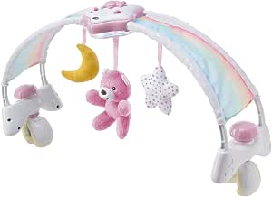 Chicco Rainbow Arch Development Game 2 in 1 Compatible with Next2Me Bed, Crib Panel with Rainbow Arch and Night Light with Music and Pendants - Baby Toy 0+ Months, Pink - Image 1