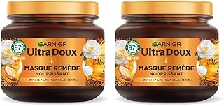 Garnier Ultra Doux - Masque Remède Nourrissant - Huile d'Argan & de Camélia - Pour Cheveux Secs & Ternes - Sans Silicone & Sans Parabène - 340 ml (Lot de 2) - Image 1