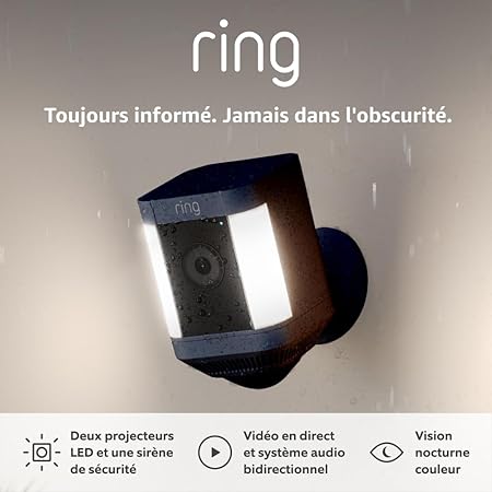 Ring Spotlight Cam Plus Battery | Wireless outdoor Security Camera 1080p HD Video, Two-Way Talk, LED Spotlights, Siren, alternative to CCTV system | 30-day free trial of Ring Home - Image 1