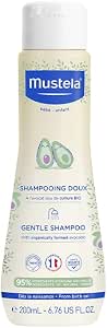 Mustela Gentle Shampoo with Organic Avocado Perseosis and Chamomile, Body and Hair, Babies, Children, The Whole Family - Prevents the Formation of Small Knots, Does Not Burn (200 ml) - Image 1