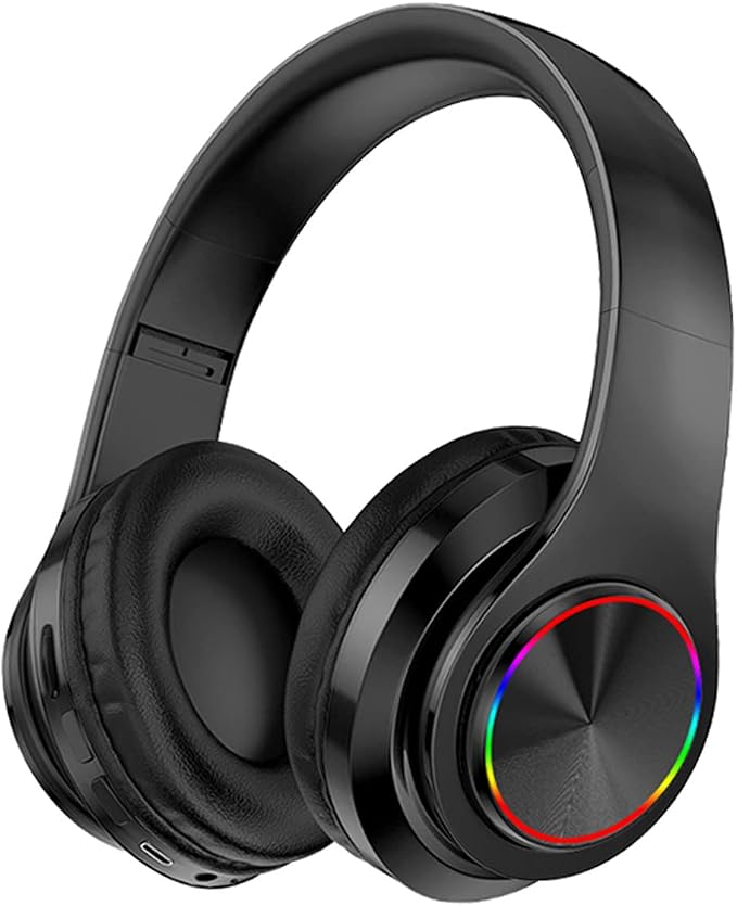 Wireless Bluetooth Headphones, Over-Ear Bluetooth Headphones, Stereo Foldable Wireless and Wired Earphones with Built-in Microphone, SD/TF, FM for Phone/Samsung/iPad/PC/Laptops - Image 1