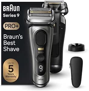Braun Series 9 PRO+ 9515s, Men's Electric Shaver, 5 Shaving Elements, Built-in Precision Trimmer, Charging Base, Waterproof, 60 Min Runtime, Made in Germany, Graphite - Image 1