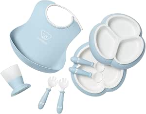 BabyBjörn 8-Piece Dining Set, Pastel Blue - Image 1