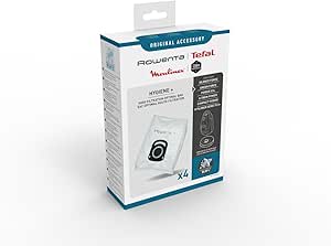 Rowenta 4 x Hygiene+ Bags Compatible with Compact Power, Power XXL, Silence Force, X-Trem Power ZR200520 White - Image 1