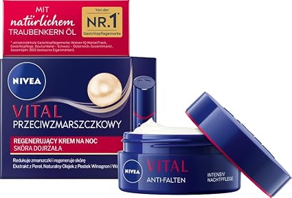 NIVEA VITAL Intensive Anti-Wrinkle Night Care for Mature Skin, Face Care with Calcium, Pearl Extracts and Natural Grapeseed Oil, Night Cream to Support Regeneration - Image 1