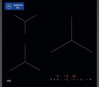 AEG TN63IP0BFB Induction Hob, 60 cm, 3 Cooking Zones, Hob2Hood System, PowerBoost and Pause, Independent Sliding Controls, Individual Timer, Double Bevel, Black - Image 1