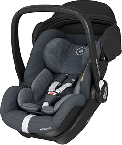Maxi-Cosi Near Lie Flat Reclining Marble Baby Car Seat with ISOFIX Base, Group 0+, Size I, 40-85 cm (from birth to around 15 months), Essential Graphite - Image 1