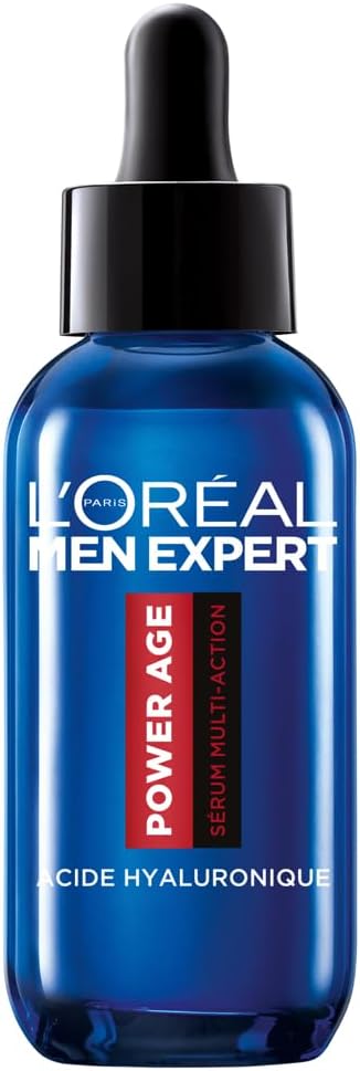 L'Oréal Men Expert - Sérum Visage Multi-Action Hydratant & Anti-Âge pour Homme - À l'Acide Hyaluronique - Pour Tous Types de Peaux - Power Age - 30 ml - Image 1
