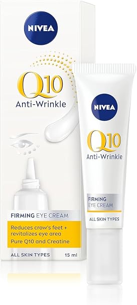 Nivea Q10 Power Bright Eye Cream, Anti-Wrinkle + Firming, Anti-Ageing Eye Cream with Creatine and Q10, Reduces Dark Circles and Puffiness, 15ml (Pack of 1) - Image 1
