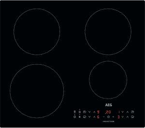 AEG IKX64301CB 3000 Series Induction Hob 4 Cooking Zones 60 cm Hob2Hood Function Built-in Timer Key Lock Booster Automatic Heating, LED Indicators, Black - Image 1