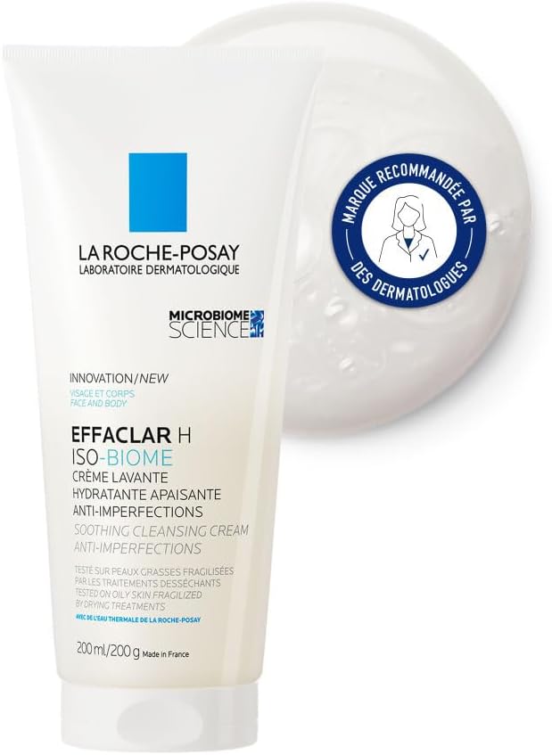 La Roche-Posay, Effaclar H Isobiome, Soothing Moisturising Cleansing Cream, Oily and Weakened Skin, Cleansing and Anti-Blemish Action, Non-Comedogenic, 200 ml - Image 1