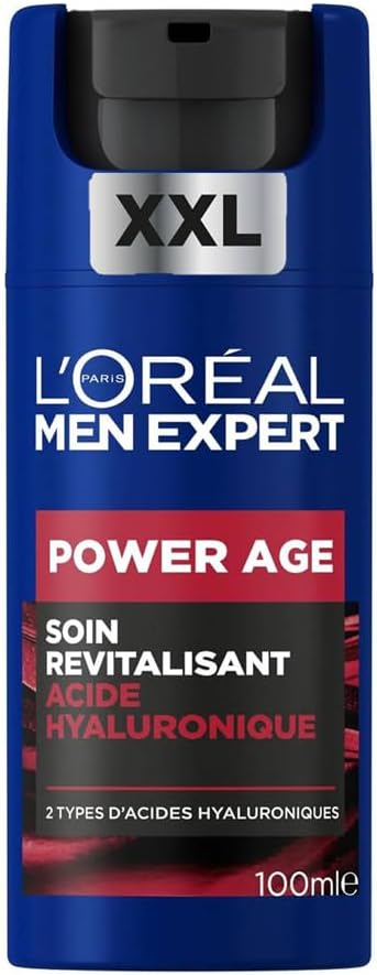 L'Oréal Men Expert - Revitalising & Anti-Aging Face Care for Men - With Hyaluronic Acid - For All Skin Types - Power Age - XXL - 100 ml - Image 1