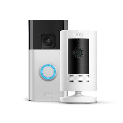 Ring Battery Video Doorbell + Ring Outdoor Camera Battery | DIY Wireless Doorbell Security Camera | Head-To-Toe View, HD Video, Easy installation (5min) | 30-day free trial of Ring Protect - Image 1