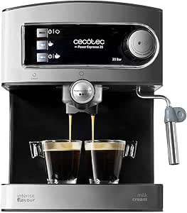 Cecotec Express Power Espresso 20 Barista Pro Coffee Machine, 2 Thermoblocks, 20Bars, Pressure Gauge, Auto Mode for 1 and 2 Coffee(s), Oriental Steam Nozzle, Infusion Duct, 2900W. (Basic)          [Energy Class A+] - Image 1