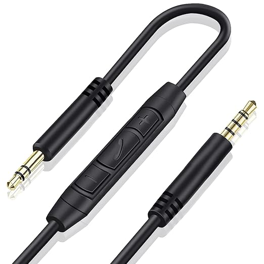 Replacement Audio Cable for Beats Headphones 3.5mm Aux Jack Cable Compatible with Beats Solo2 Solo3 Studio3 Wireless HD Pro by Dr. Dre Sony WH-1000XM4 WH-1000XM5 with Mic and Volume Control - Image 1