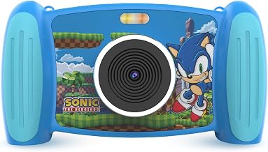 Accutime SNCC3009 Sony Appareil Photo interactif pour Enfant 5 Mpx, résolution vidéo 1080p, Zoom 4X, 5 filtres Amusants et Effets spéciaux, 4 Jeux Cool, écran 2 en 1, avec Carte Micro SD, Bleu - Image 1